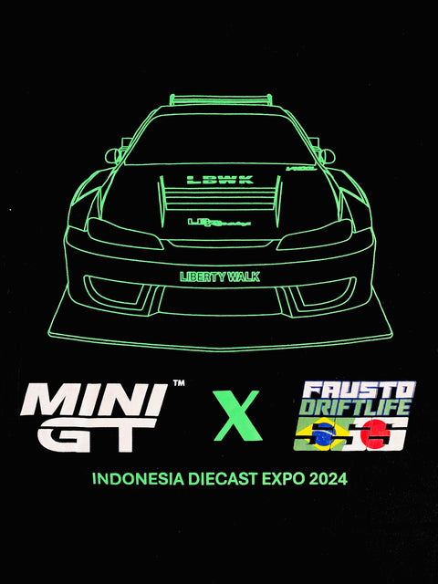 Mini GT x Indonesia Diecast Expo 2024 Licensed T-Shirt Mini GT x Fausto Drift Life 555