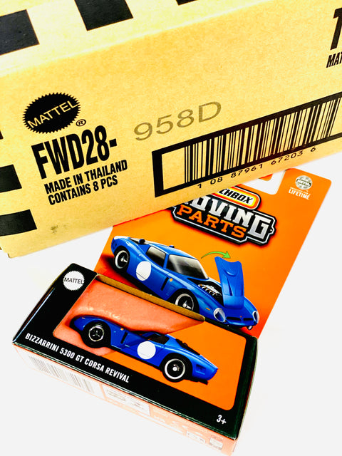 Matchbox 2025 Moving Parts Case D Bizzarrini 5300 GT Corsa Revival Solid Pack (8 Cars)