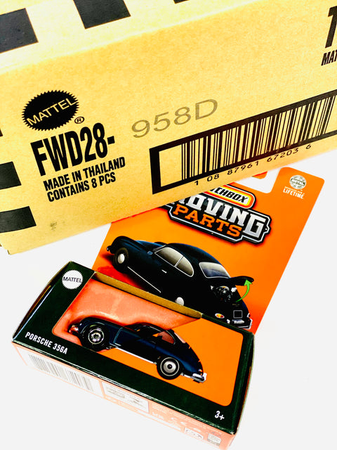 Matchbox 2025 Moving Parts Case D Porsche 356A Solid Pack (8 Cars)