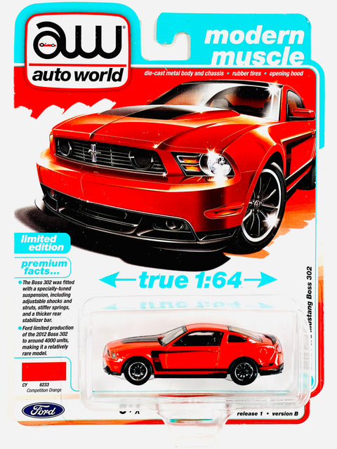 Auto World Modern Muscle 2012 Ford Mustang Boss 302 Competition Orange