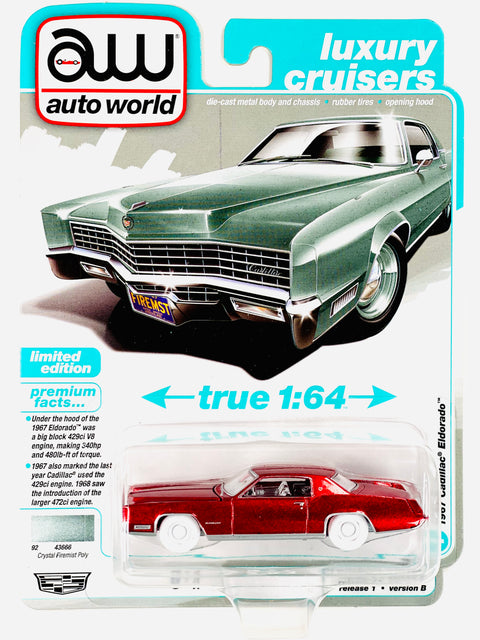 Auto World Luxury Cruisers 1967 Cadillac Eldorado in Crystal Firemist Metallic Chase