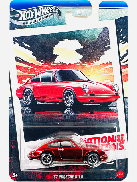 Hot Wheels 2025 Silver Series National Icons '67 Porsche 911 R Spectra Flame Paint Variation - Damaged Card