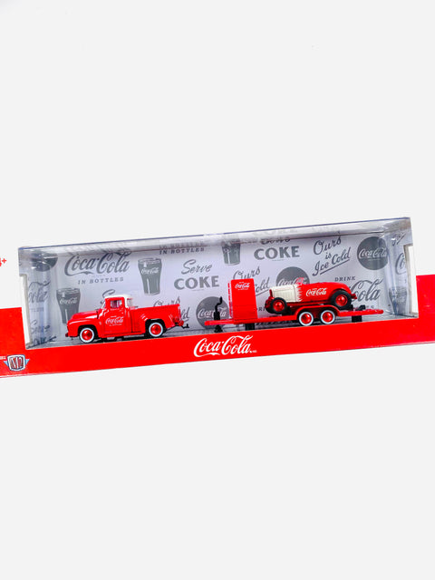 M2 Machines Auto Haulers Coca Cola 1956 Ford F-100 Truck & 1932 Ford Roadster Chase - Damaged Box