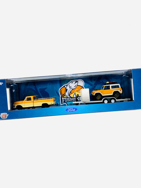 M2 Machines Auto Haulers Fishing Club 1969 Ford F-100 Ranger Truck & 1971 Ford Bronco