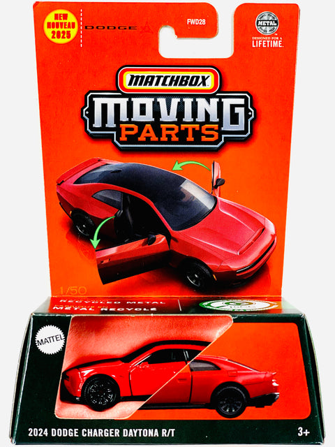 Matchbox 2025 Moving Parts Case E 2024 Dodge Charger Daytona R/T - Damaged Card
