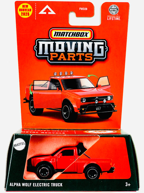 Matchbox 2025 Moving Parts Case E Alpha Wolf Electric Truck