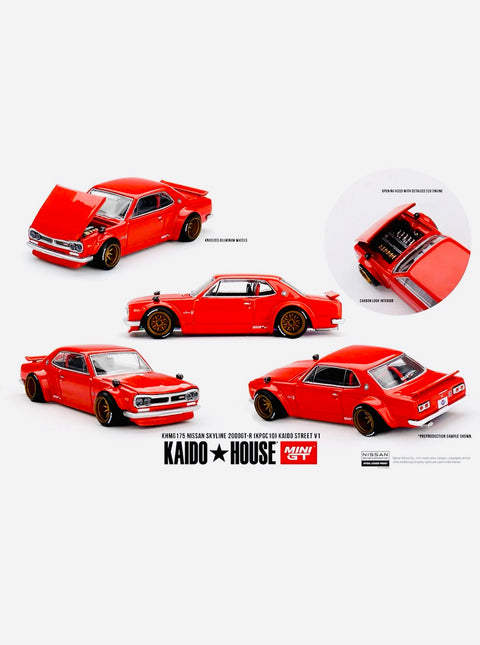 Mini GT x Kaido House Collab Nissan Skyline 2000GT-R (KPGC10) Kaido Street V1 #175