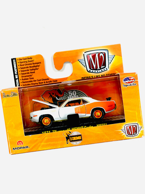 M2 Machines Walmarts Exclusive Auto-thentics Mopar 1971 Plymouth HEMI Cuda Chase - Damaged Box