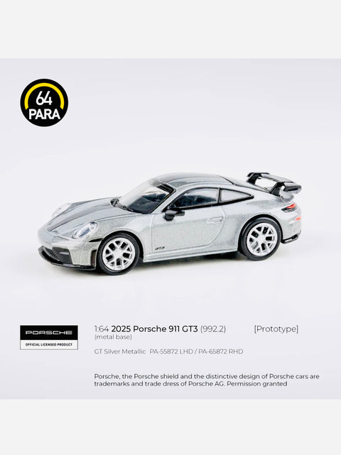 Para64 2025 Porsche 911 GT3 (992.2) GT Silver Metallic (LHD) (12ct.)