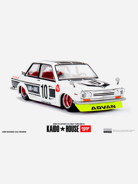 Mini GT x Kaido House Collab Datsun 510 Street Team XMM V1 White #176