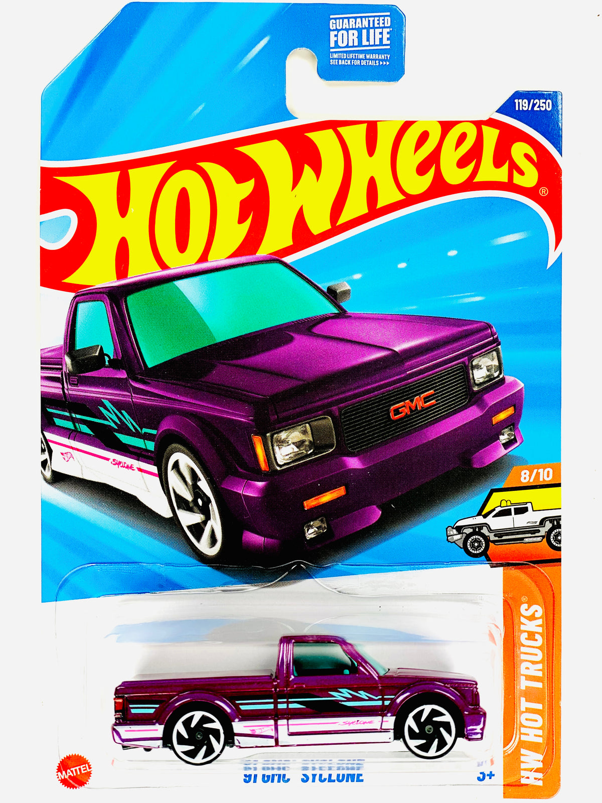Hot Wheels GMC Syclone '91 - Mainline 2024 #226/250 - Série HW The '90s #7/10 - Modèle HTB10 - Blanc
