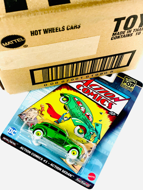 Hot Wheels 2025 Pop Culture Action Comics #1 - Action Sedan Solid Pack (10 Cars)