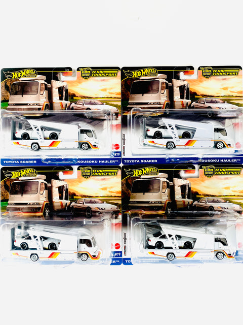 Hot Wheels 2025 Team Transport Toyota Soarer & Kousoku Hauler #79 Solid Pack (4 Cars)