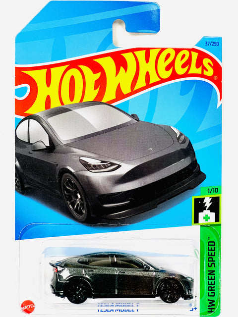 Hot Wheels 2023 HW Green Seed Tesla Model Y Black - Damaged Card