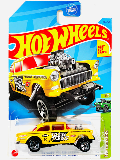 Hot Wheels 2023 '55 Chevy Bel Air Gasser Yellow - Soft Corners