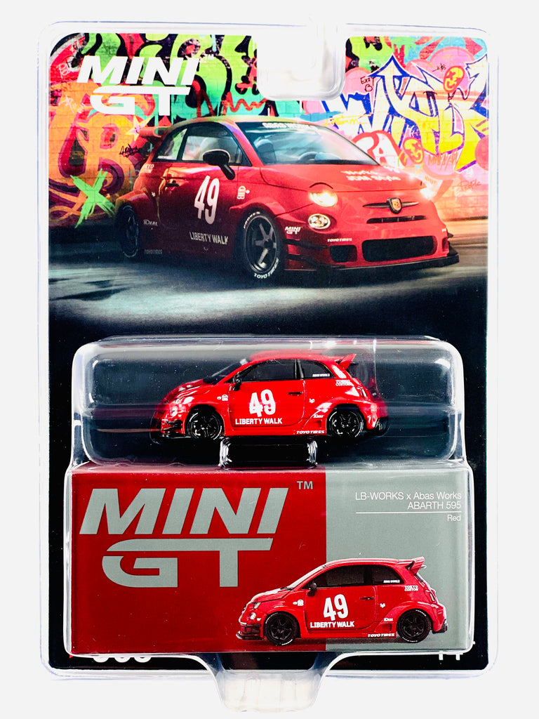 ⭐️MINI GT MINI LB-WORKS ABARTH 595 Gara Mini GT LB-WORKS x Abas Works ABARTH 595 Gara White #809 1