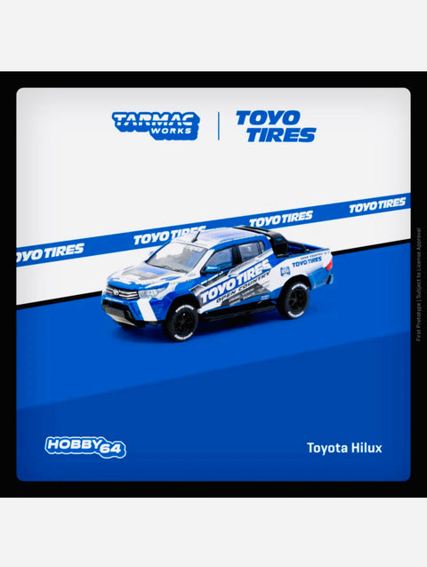 Tarmac Works Hobby 64 Toyota Hilux TOYO Tires Blue W/ Graphics