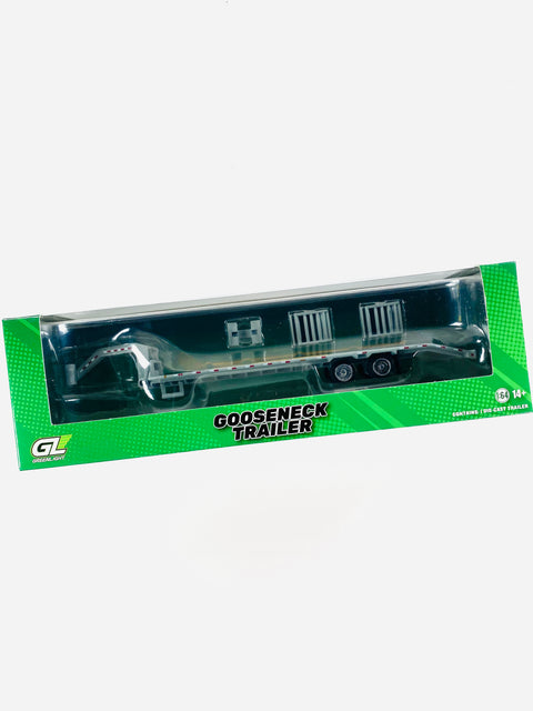Greenlight Gooseneck Trailer in Primer Gray W/ Red & White Conspicuity Stripes