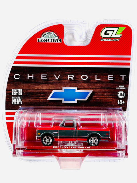 Greenlight Hobby Exclusive 1972 Chevy Cheyenne C10 Short Bed in Ruby Red