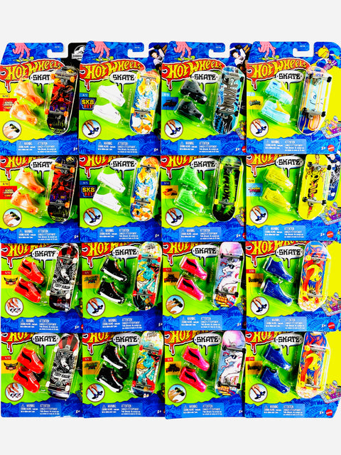 Hot Wheels 2025 Skate Board & Shoe Assortment Case E (16 Pieces)