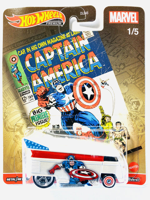 Hot Wheels 2021 Pop Culture Case L Marvel Captain America VW Volkswagen T1 Drag Bus