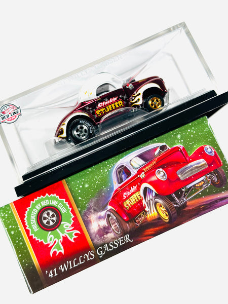 ミニカー Hot Wheels 2022 Holiday Car 41 WillysRLC Hot Wheels 2022 RLC '41 Willys Gasser Holiday Car - Damaged/Open