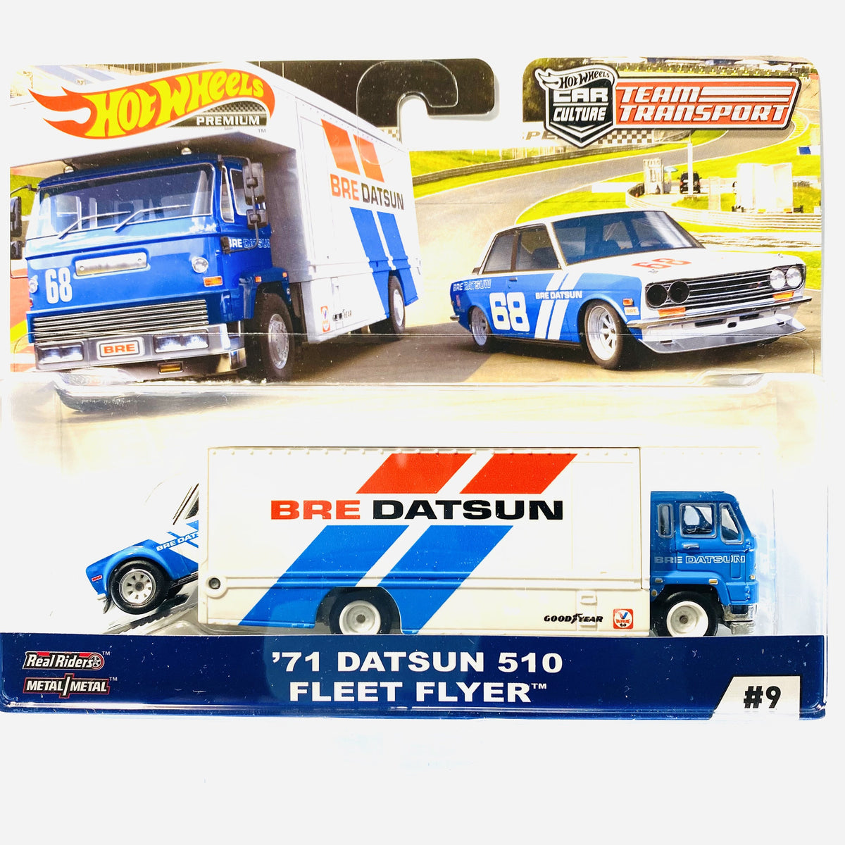 '71 BRE DATSUN 510 & FLEET FLYER セット Hot Wheels Team Transport #9 Datsun 510 Fleet Flyer BRE