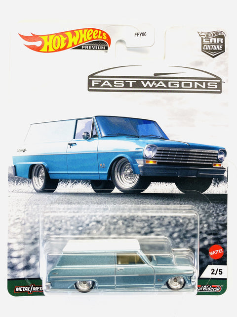 Hot Wheels 2021 Premium Car Culture Fast Wagons '64 Chevy Nova Panel - Damaged Card