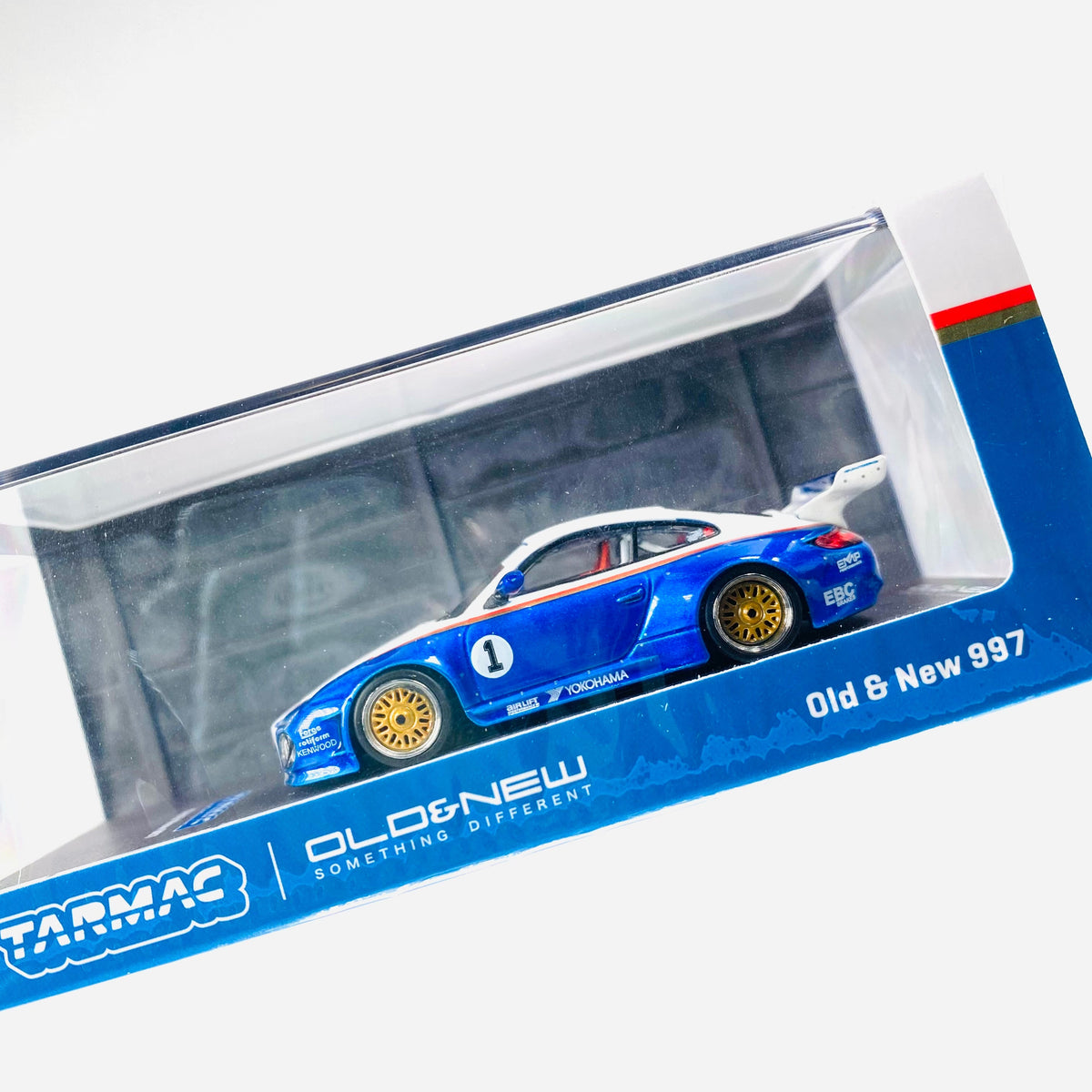 TARMAC WORKS HOBBY 64 OLD & NEW PORSCHE 997 BLUE & WHITE