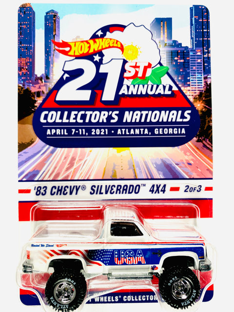 Hot Wheels 2021 21st Collectors Nationals Convention Atlanta, GA ’83 Chevy Silverado 4x4 - Damaged Card
