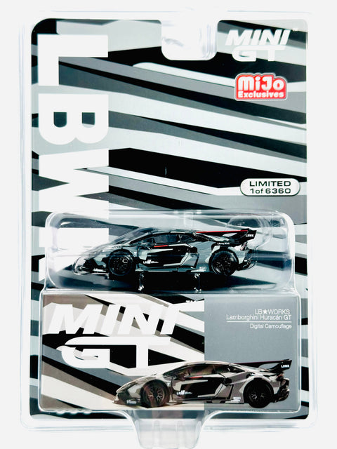 Mini Gt Mijo Exclusives Lb Works Lamborghini Huracan Gt Digital Camouflage #398 - Damaged Blister