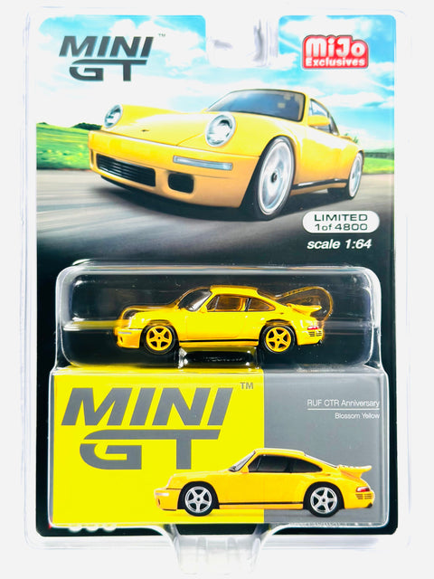 Mini Gt Mijo Exclusives RUF CTR Anniversary Blossom Yellow #358 Chase - Damaged Card/Blister