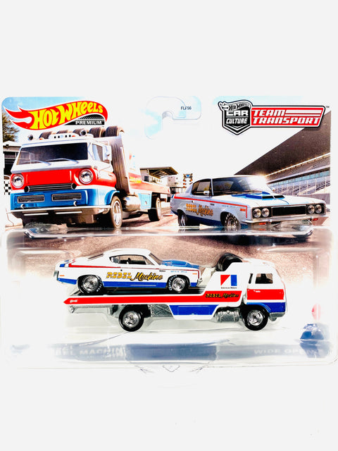 Hot Wheels 2022 Team Transport Case Q AMC Rebel Machine & Wide Open #43