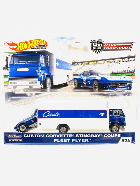 Hot Wheels 2020 Team Transport Case J Custom Corvette Stingray Coupe Fleet Flyer #24