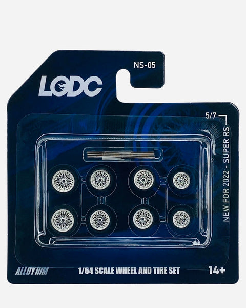 LODC Series 2 Alloy Super RS Rims Wheels & Tire Set W/ Axles NS-05 (5/7) - 2 (8mm), 4 (10mm), 2 (12mm)