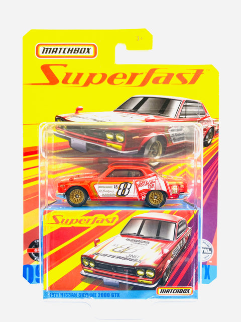 Matchbox 2020 Superfast E Case 1971 Nissan Skyline 2000 GTX - Damaged Card